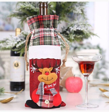 Christmas Wine Bottle Cover christmas decorations for home 2020 Natal Noel Christmas Table Decor Xmas Gift Happy New Year 2021