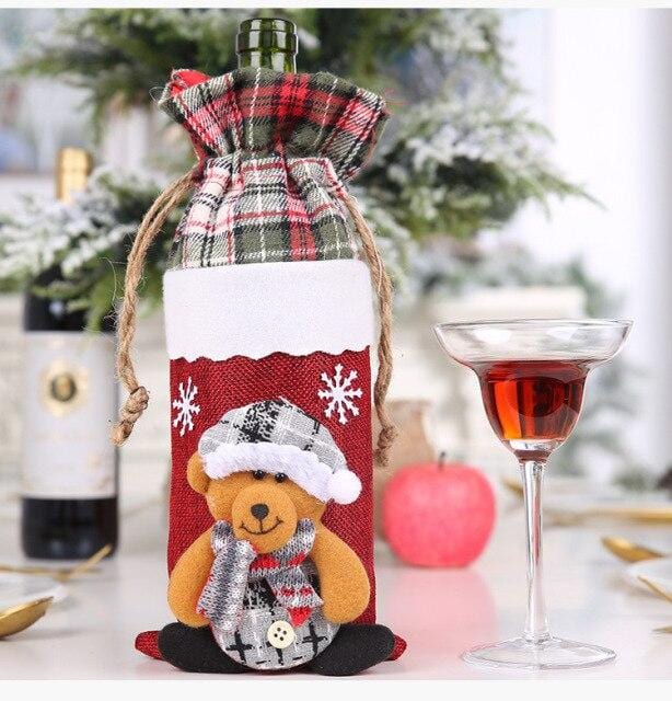 Christmas Wine Bottle Cover christmas decorations for home 2020 Natal Noel Christmas Table Decor Xmas Gift Happy New Year 2021