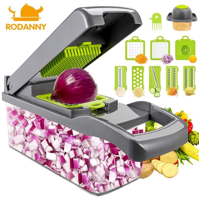 Rodanny Multifunctional Vegetable Cutter Fruit Slicer Grater Cutter Peeler Potato Peeler Carrot Grater Drain Basket Kitchen Tool