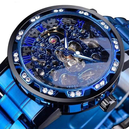 Luxury Stainless Steel Skeleton Watch
