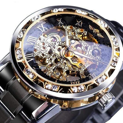 Luxury Stainless Steel Skeleton Watch